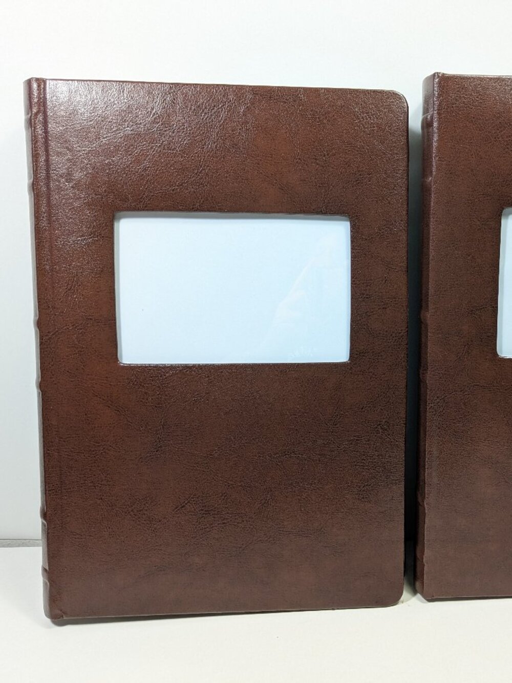 Old Town Brown Leather Bound Photo Album Lot Set 2 4x6 Photos Home Memories